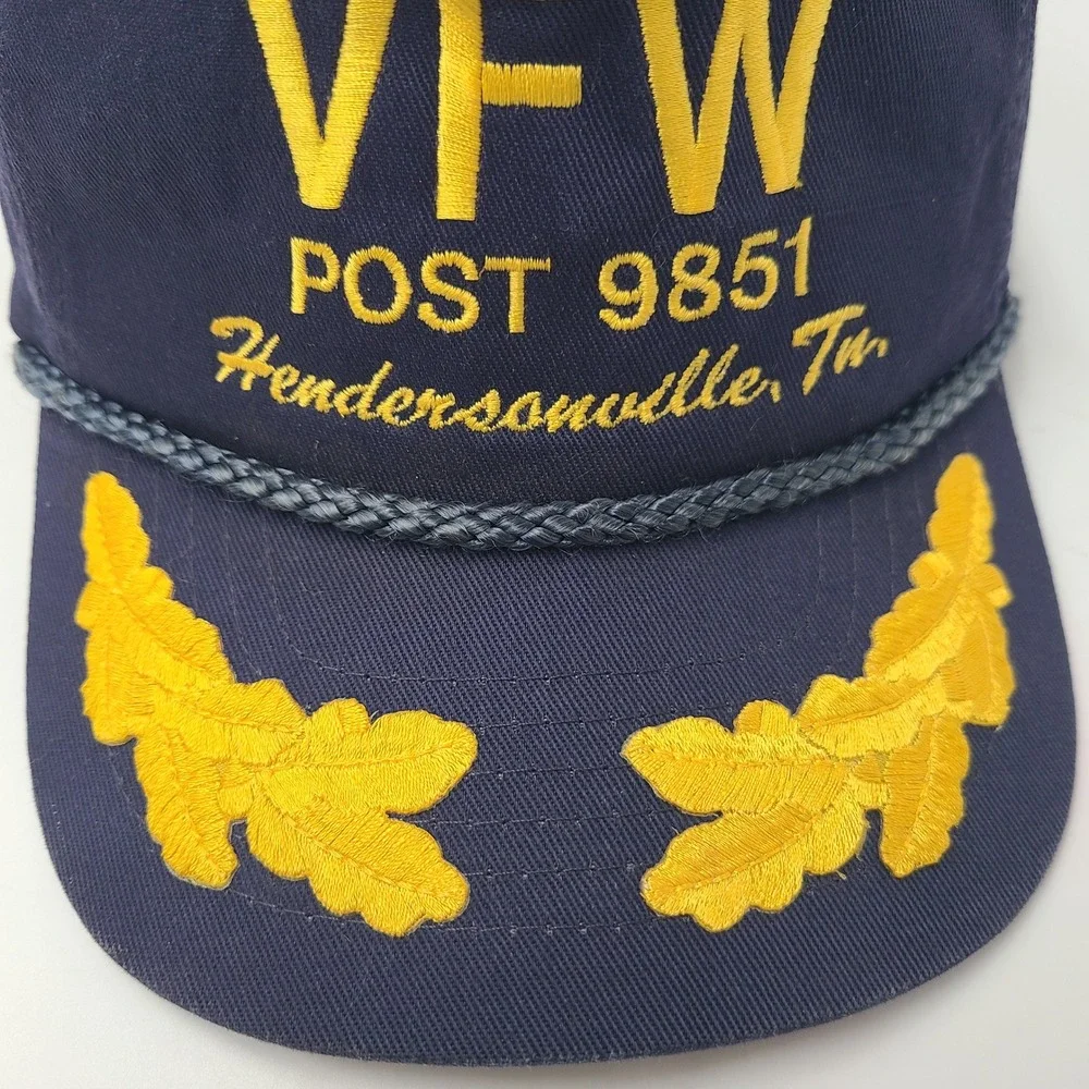 Vintage VFW Hat Snapback‎ Blue Rope Post 9851 Scrambled Eggs Hendersonville TN